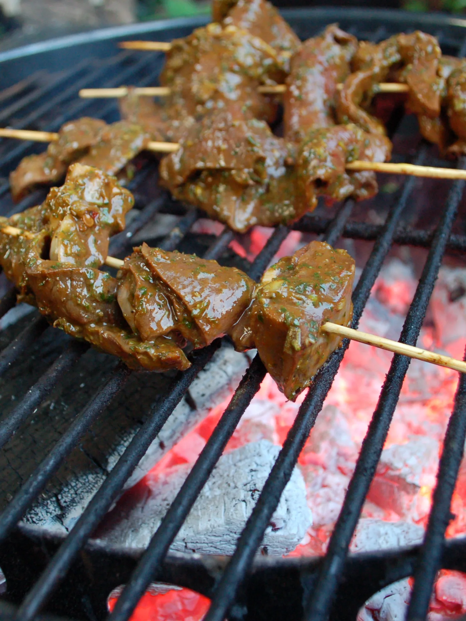 Anticuchos, a photograph of the dish