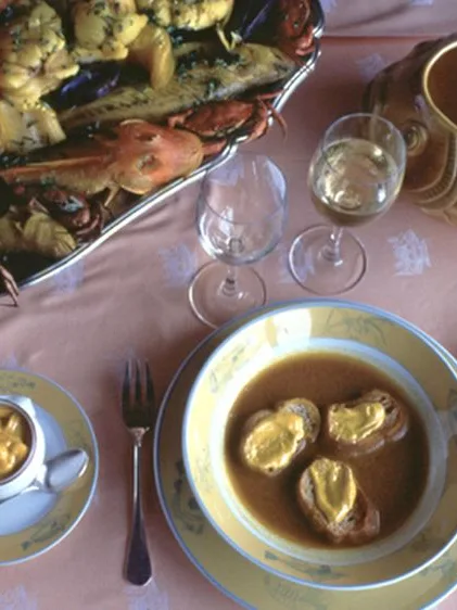 bouillabaisse, a photograph of the dish