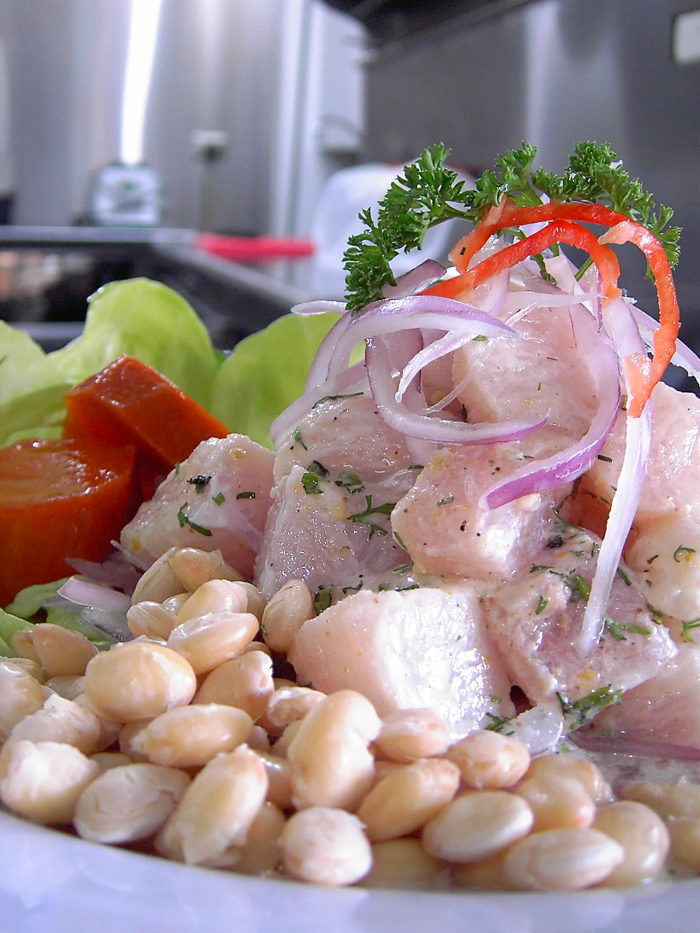 Ceviche, a photograph of the dish