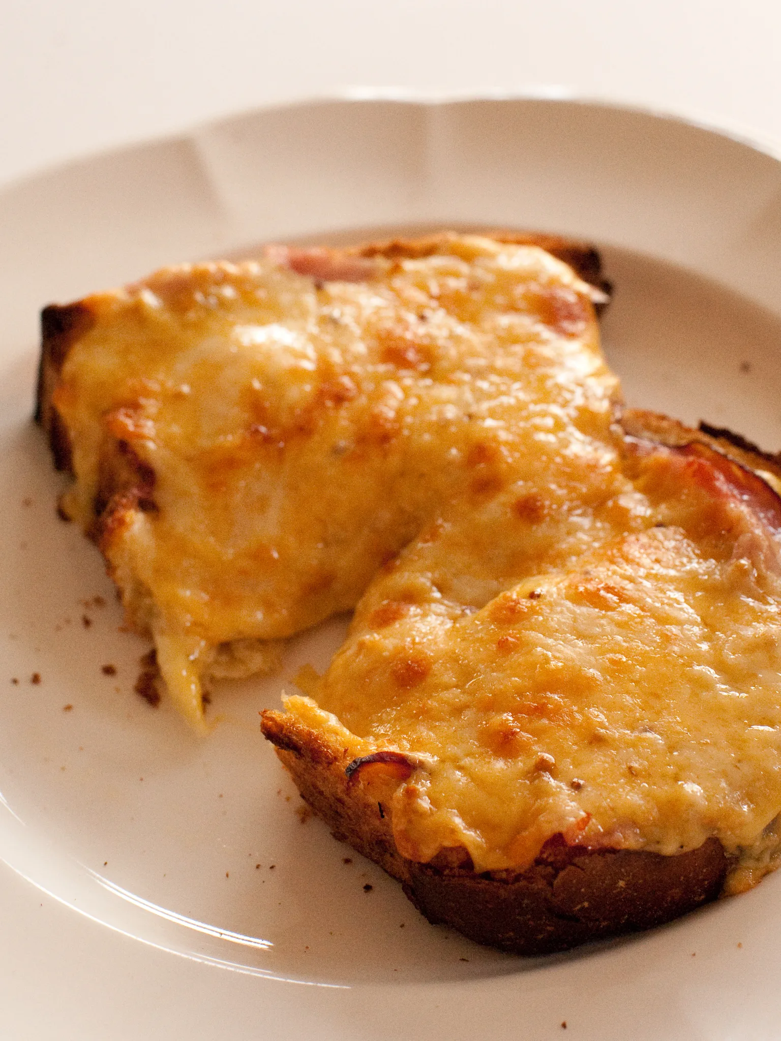 cheese on toast: A plate of cheese on toast
