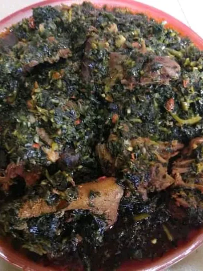 Edikang Ikong: Edikang ikong ready to be taken with fufu