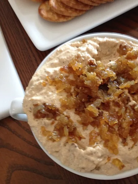 French onion dip, a photograph of the dish