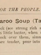 Kangaroo tail soup, a photograph of the dish