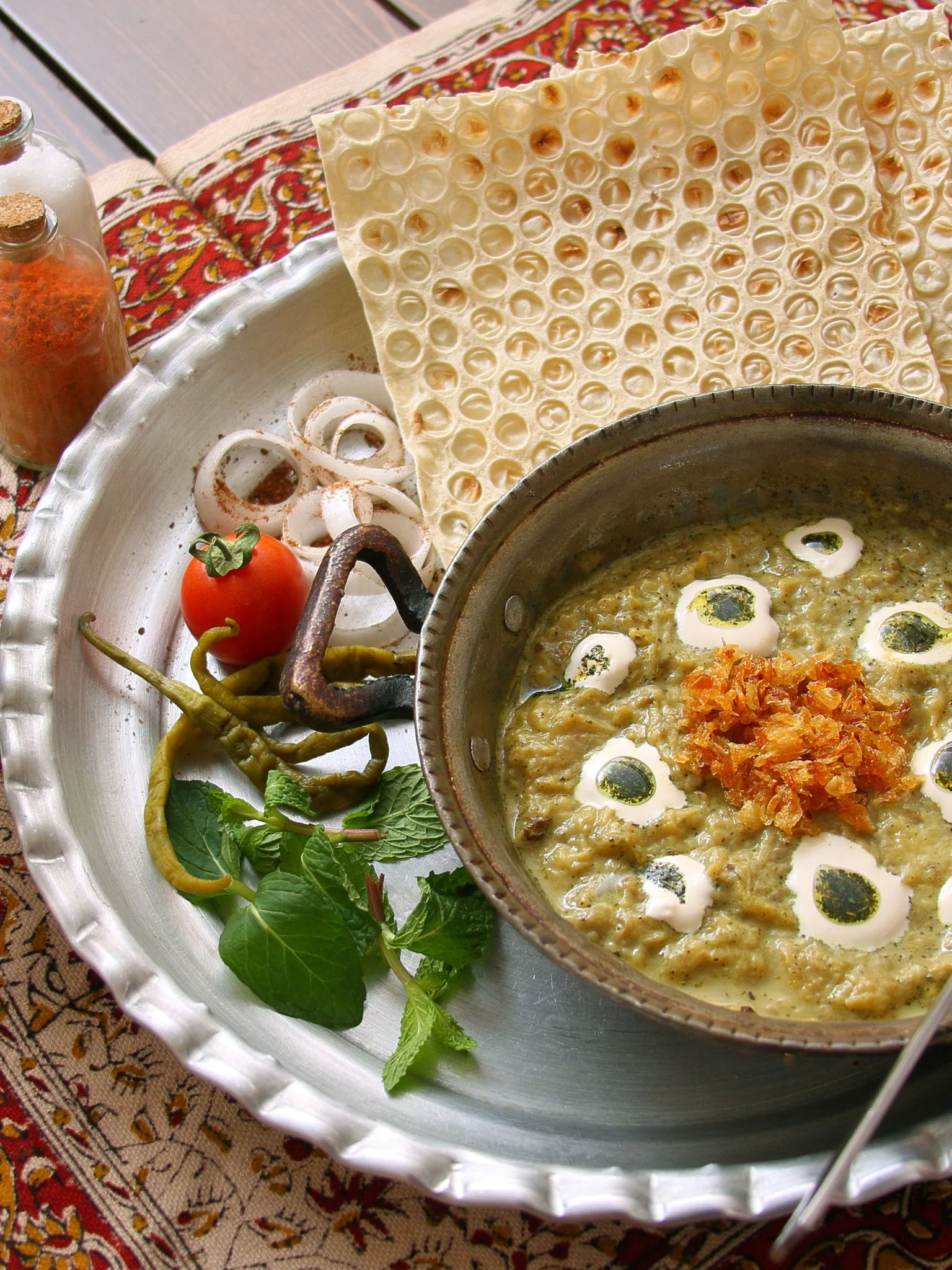 Kashk e badamjan, a photograph of the dish