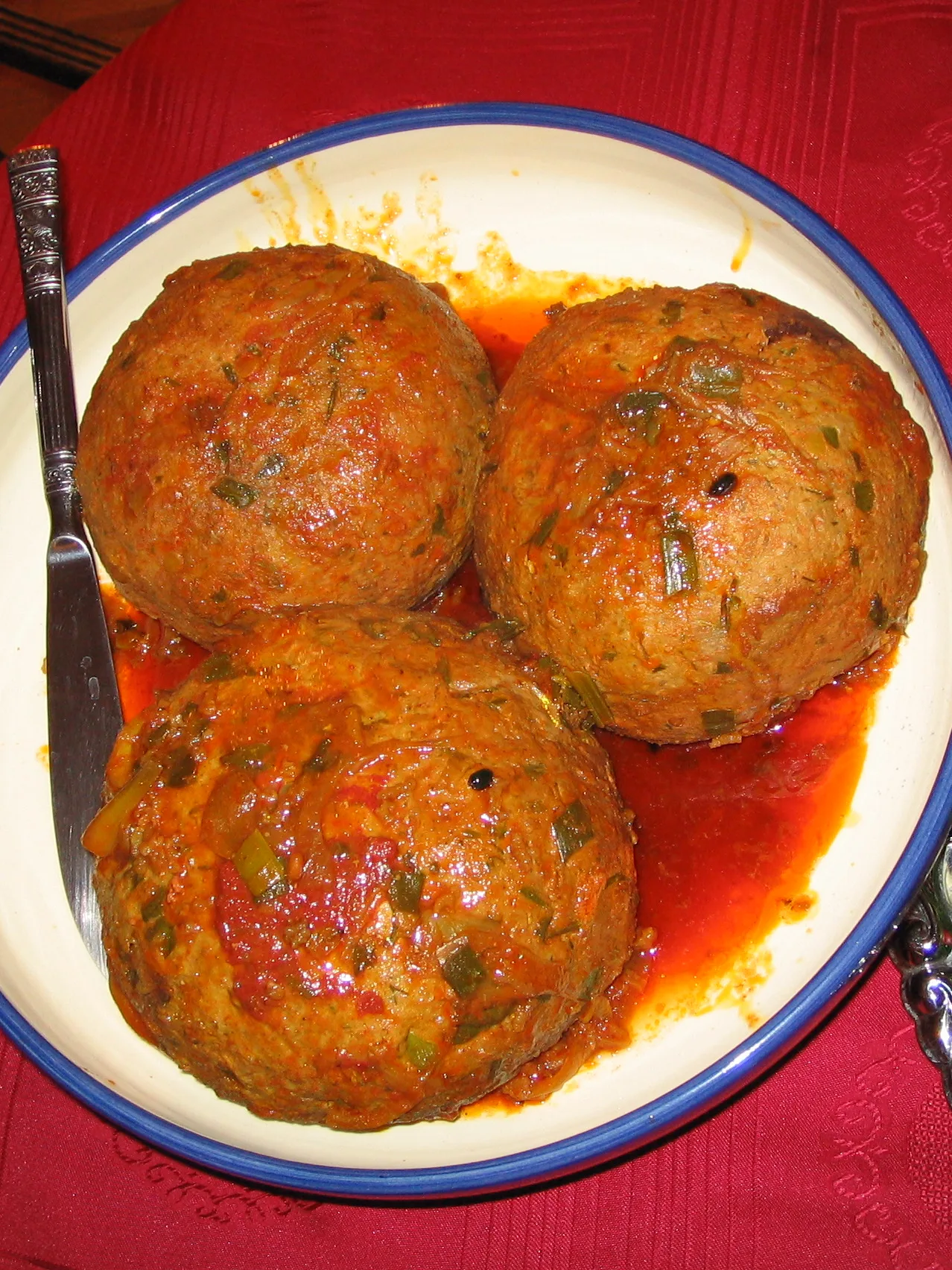 Kofta, a photograph of the dish