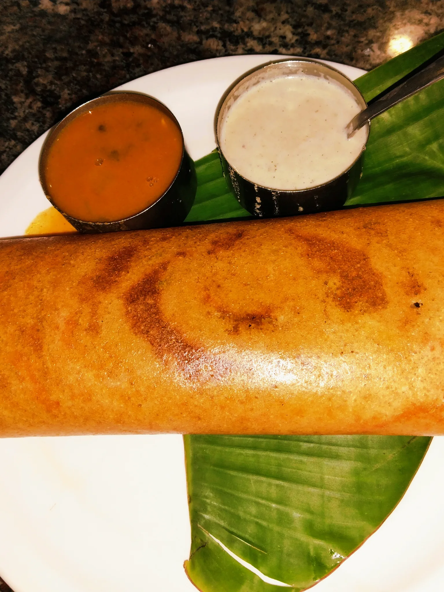 Masala dosa, a photograph of the dish
