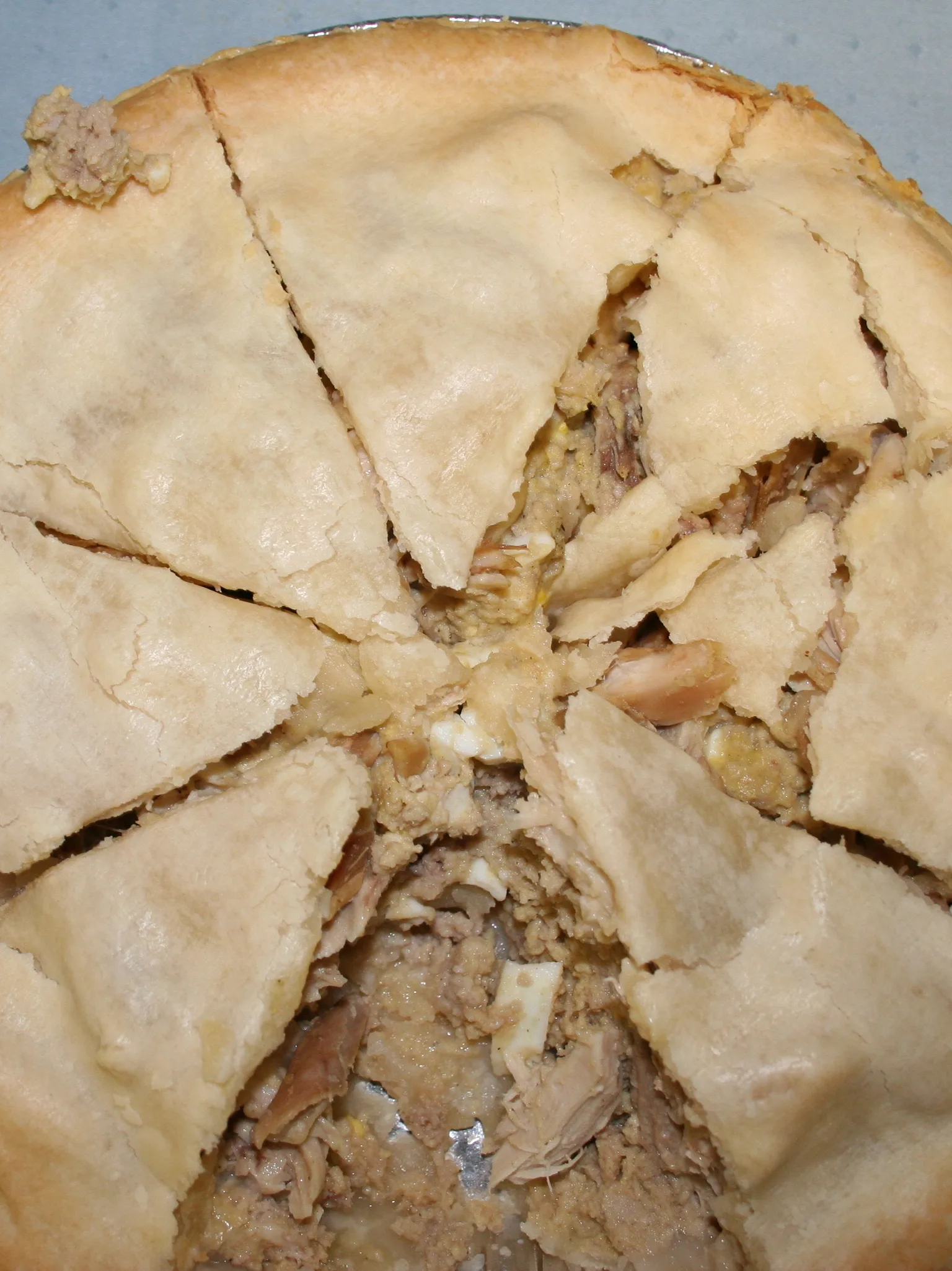 meat pie: Chicken and rabbit meat pie