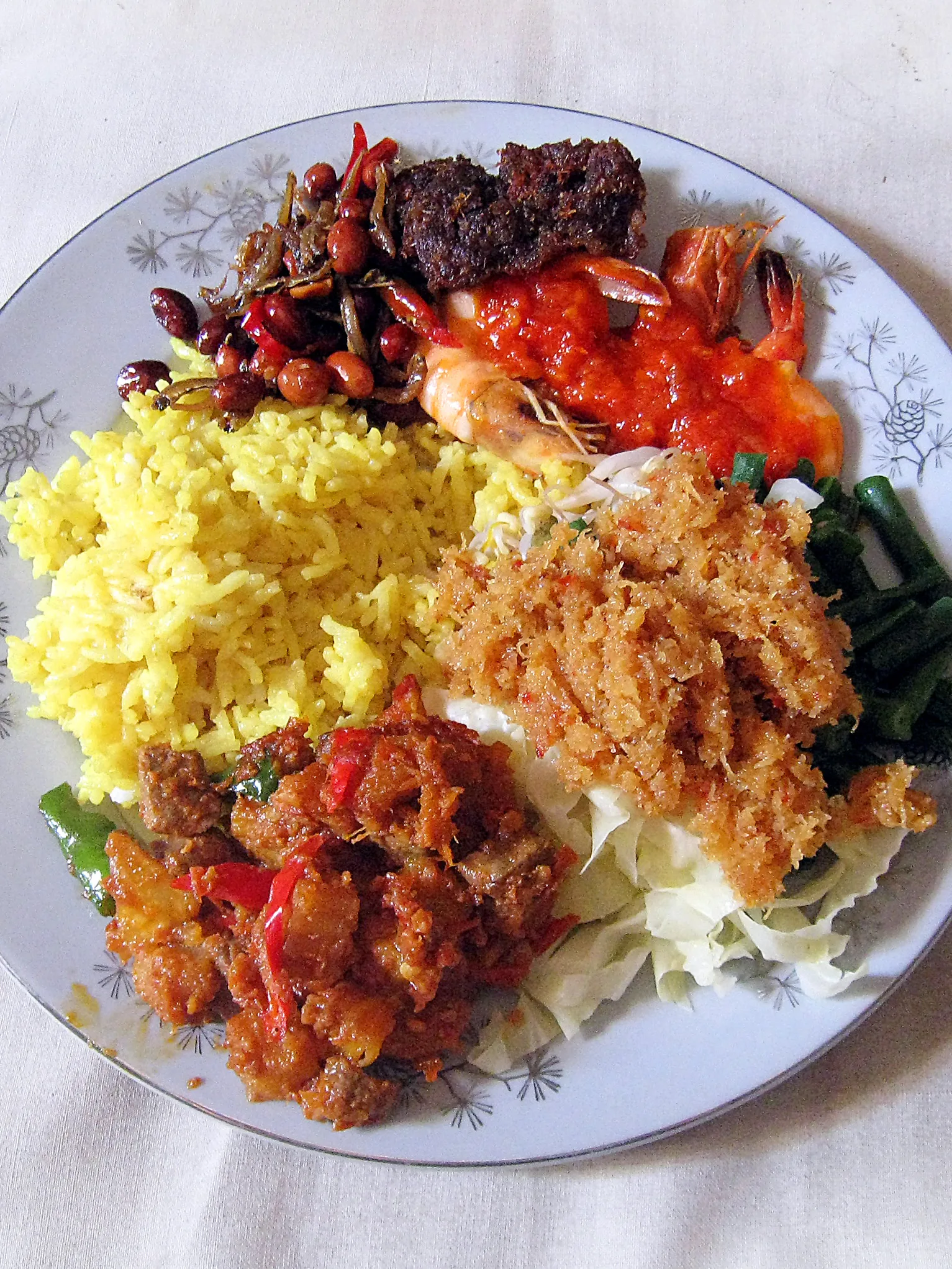 nasi kuning, a photograph of the dish
