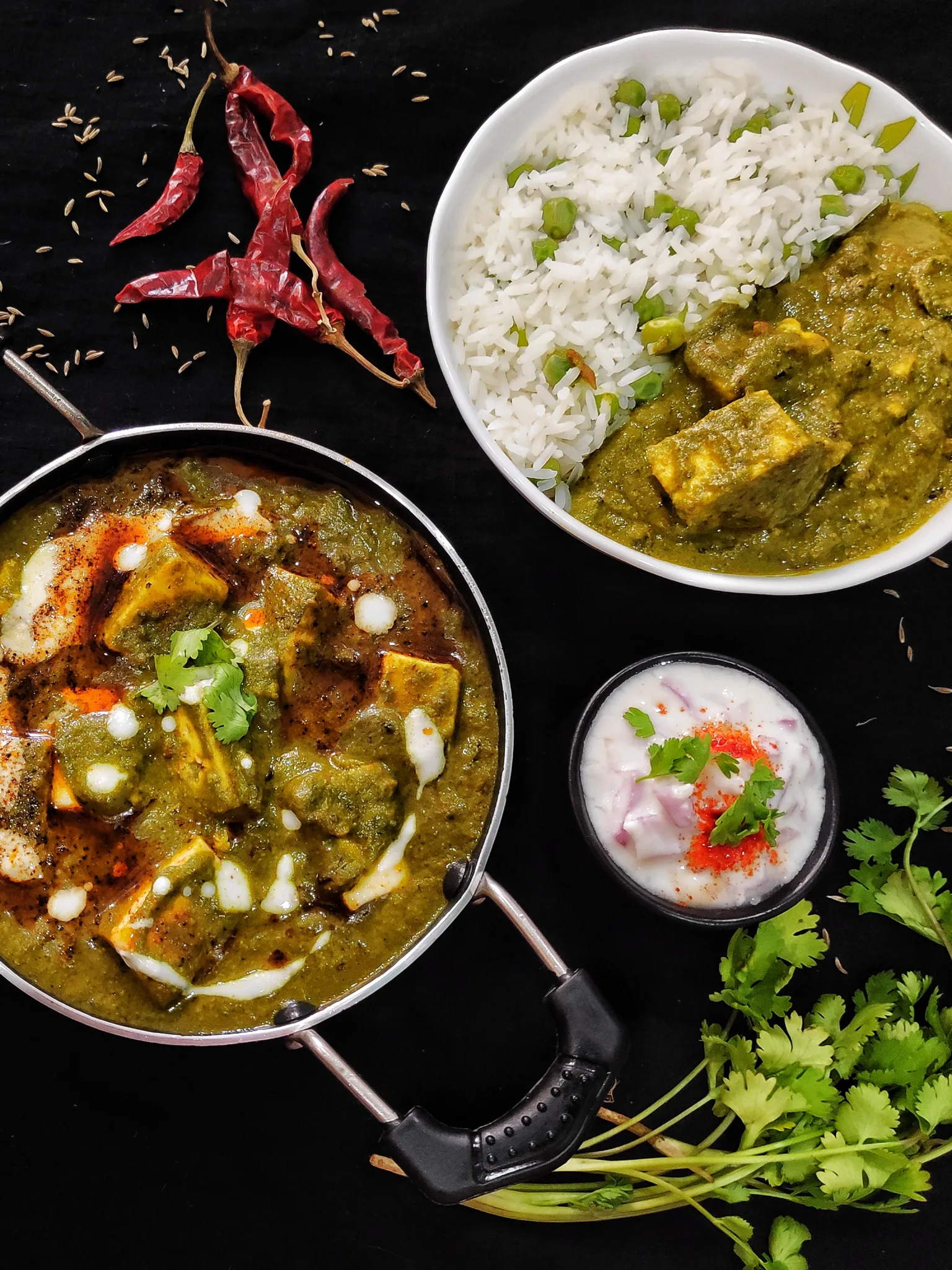 Palak paneer, a photograph of the dish