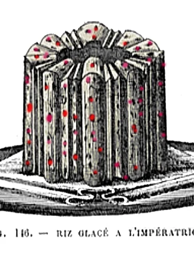 riz à l'impératrice: extrait du livre de Gustave Garlin La pâtissier moderne 1889