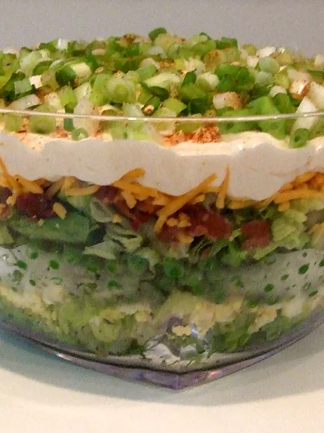 seven-layer salad, a photograph of the dish