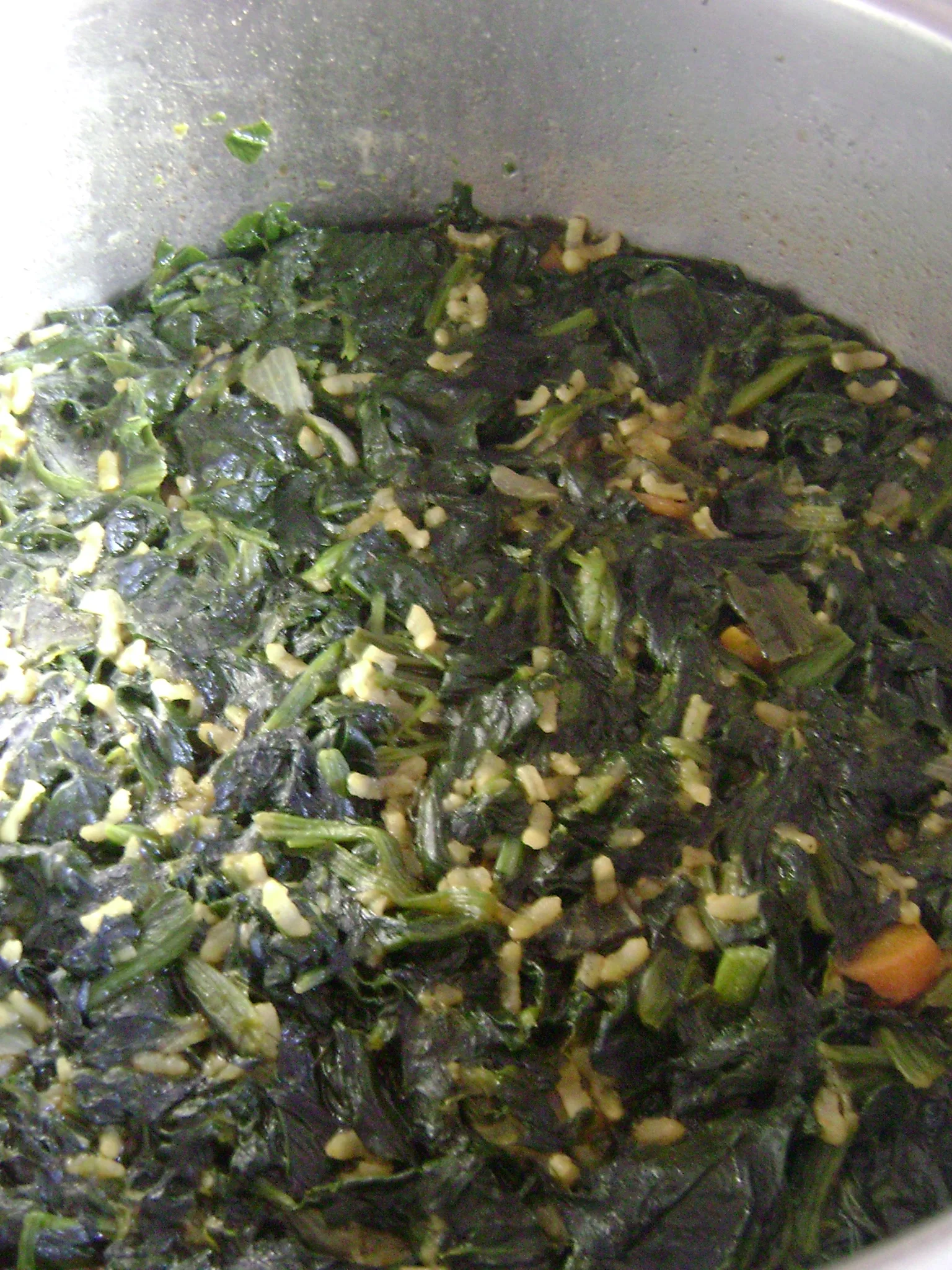 Spanakorizo: Spanakorizo, a common Greek dish prepared with spinach, rice and flavored with herbs such as dill and/or fennel