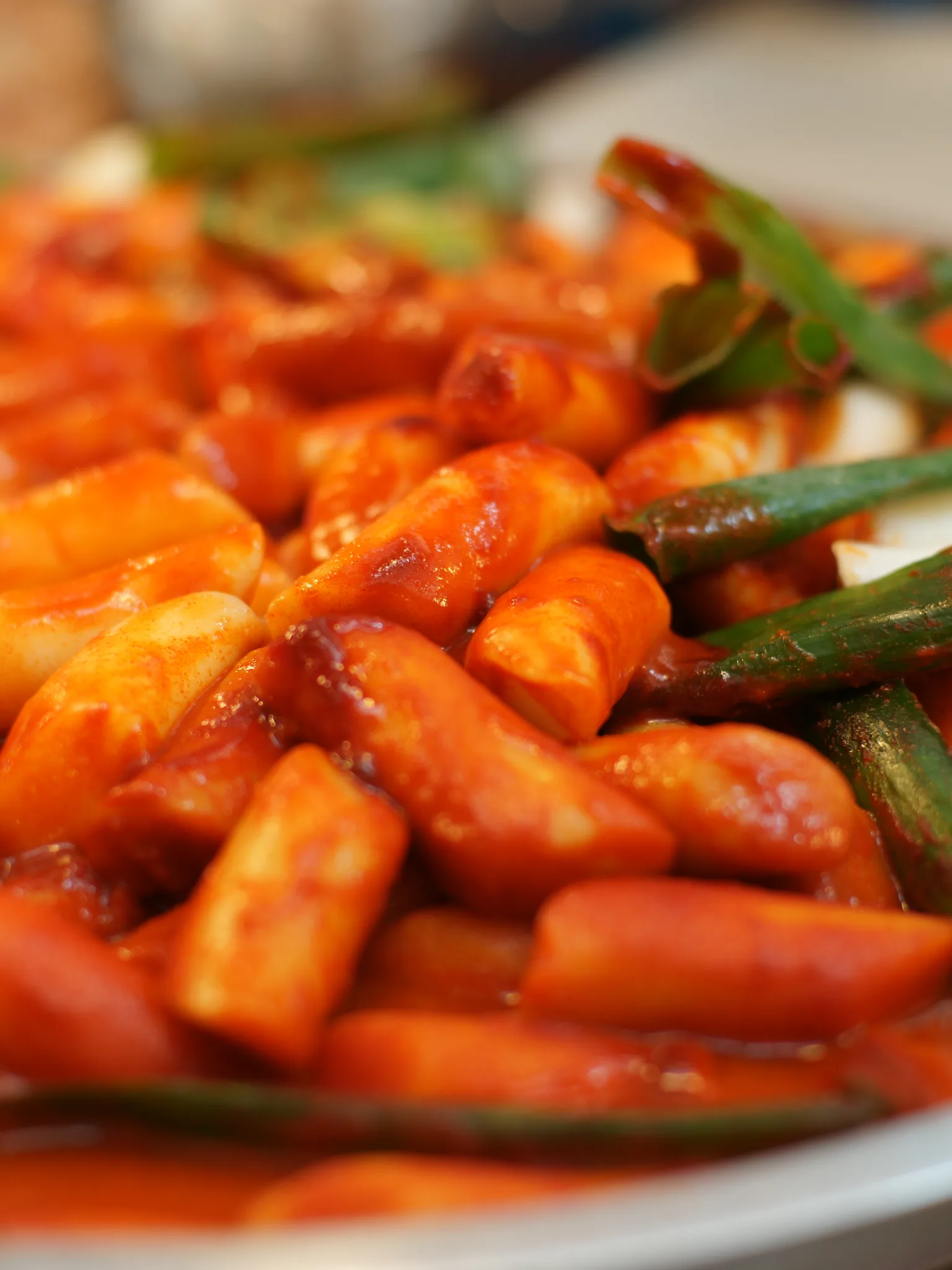 tteokbokki: Korean Tteokbokki (rice cakes in sauce)
