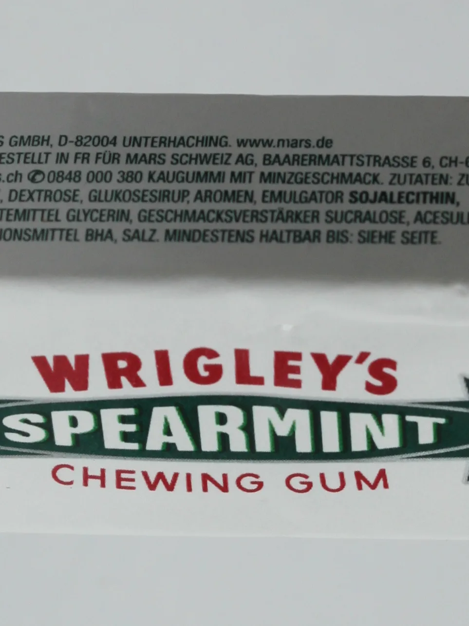 Wrigley's Spearmint: Wrigleys Spermint Chewing Gum, deutsche Packung, 15 Streifen